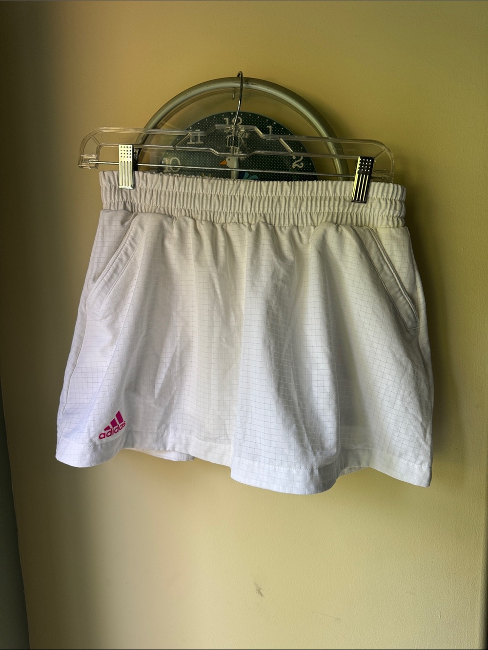 adidas White Skort with Pink Logo